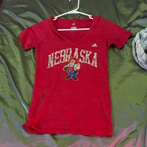 Adidas Women’s Red Nebraska Graphic Tee